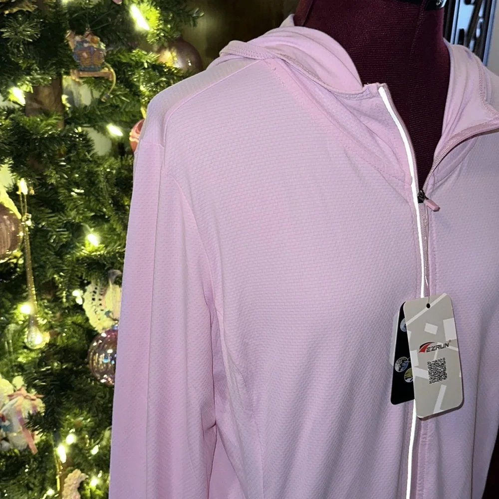 Women's Light Pink Zip-Up Jacket - Picture 3 of 6